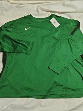 Nike Men's Basketball Shooting Shirt 3XL Green Black Long Sleeve DC3251-341 NWT